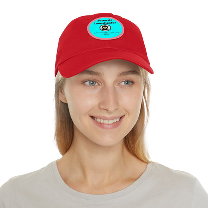 Forensic Investigator Ninja - Bright Teal - Dad Hat with Leather Patch (Round)