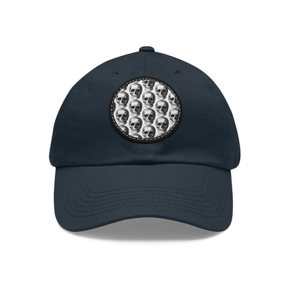 Skull Pattern - Hat with Leather Patch (Round)