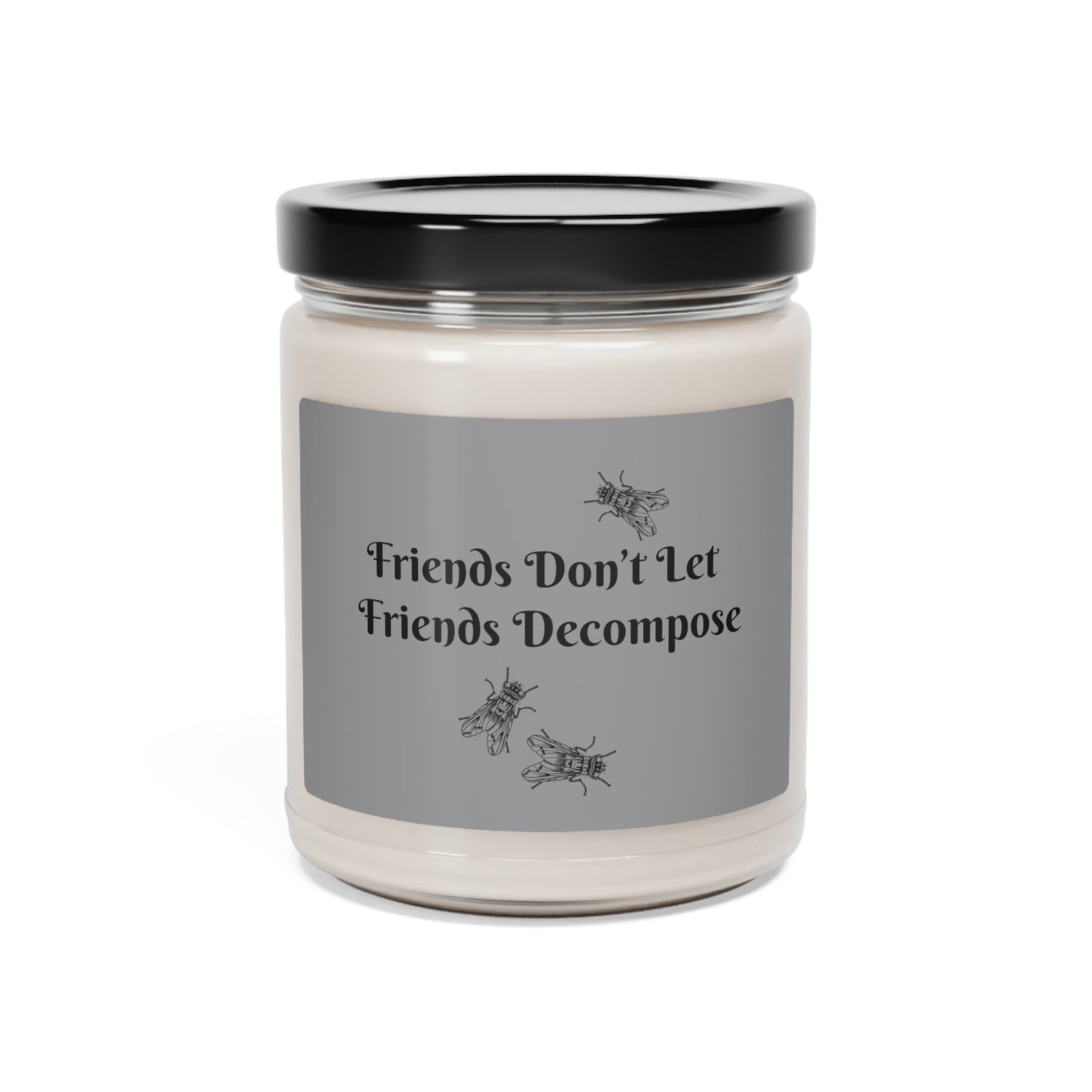 Candle - Sarcastic - Friends Don't Let Friends Decompose - Black Lettering - Soy Candle, 9oz