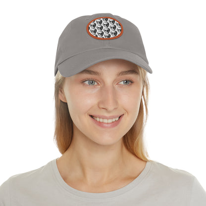 Skull Pattern - Hat with Leather Patch (Round)
