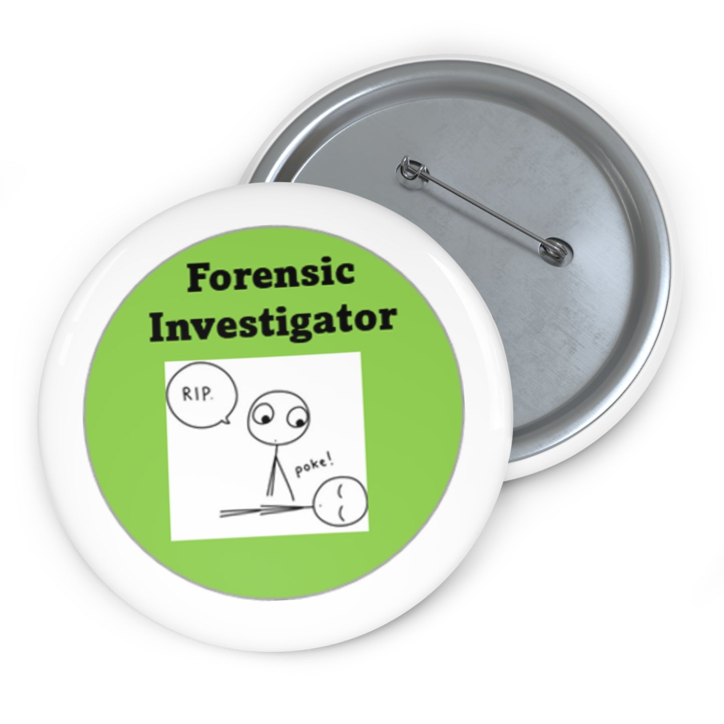 Forensic Investigator Poke - Lime Green - Custom Pin Buttons