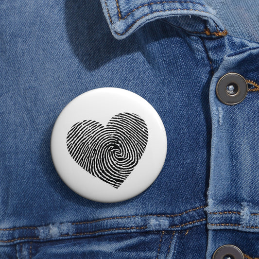 Fingerprint Heart Custom Pin Buttons