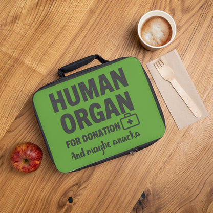Órgano Humano para Donación y Snacks - Verde Lima - Bolsa de Almuerzo