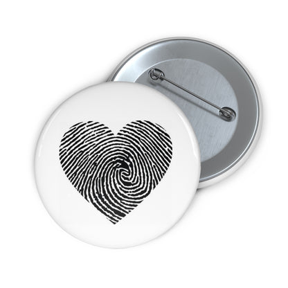 Fingerprint Heart Custom Pin Buttons