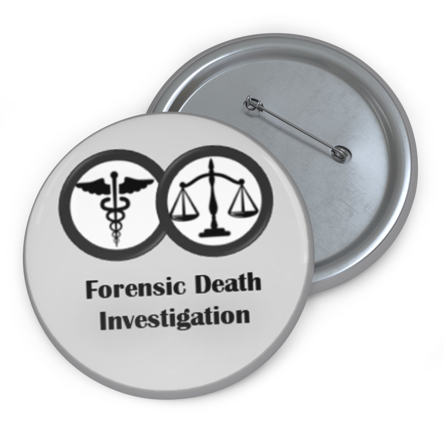 Investigación forense de muerte - Gris - Botones de pin personalizados