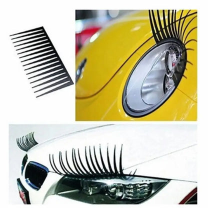 Vehicle Accessories - 3D Charming Black False Eyelashes for Car Headlights