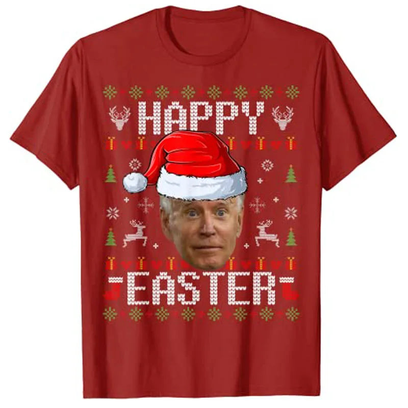 Pro-Trump - Funny Santa Joe Biden Happy Easter Ugly Christmas Sweater Shirt