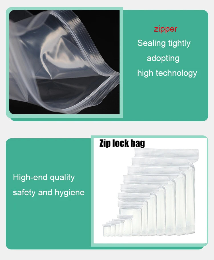 Scene Supplies - Thick Clear Zip Lock Plastic Bags