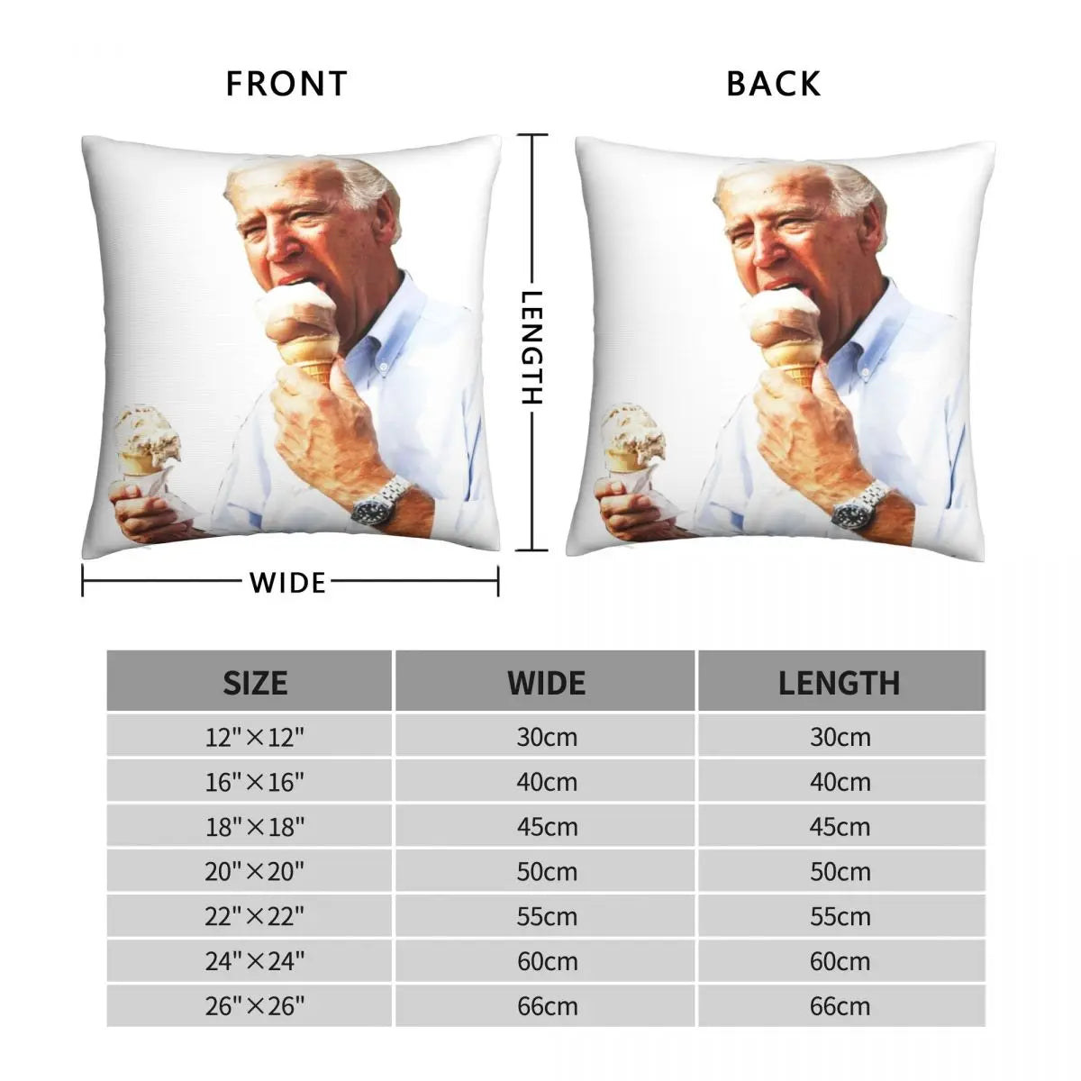 Pro-Trump - Pillowcase Cover - Joe Biden Eating Ice Cream Square Pillowcase