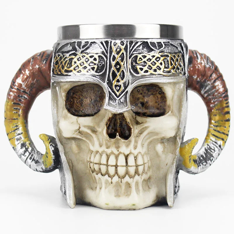Mug - Horror - Gothic - Viking - Death - Stainless Steel Skull Mugs