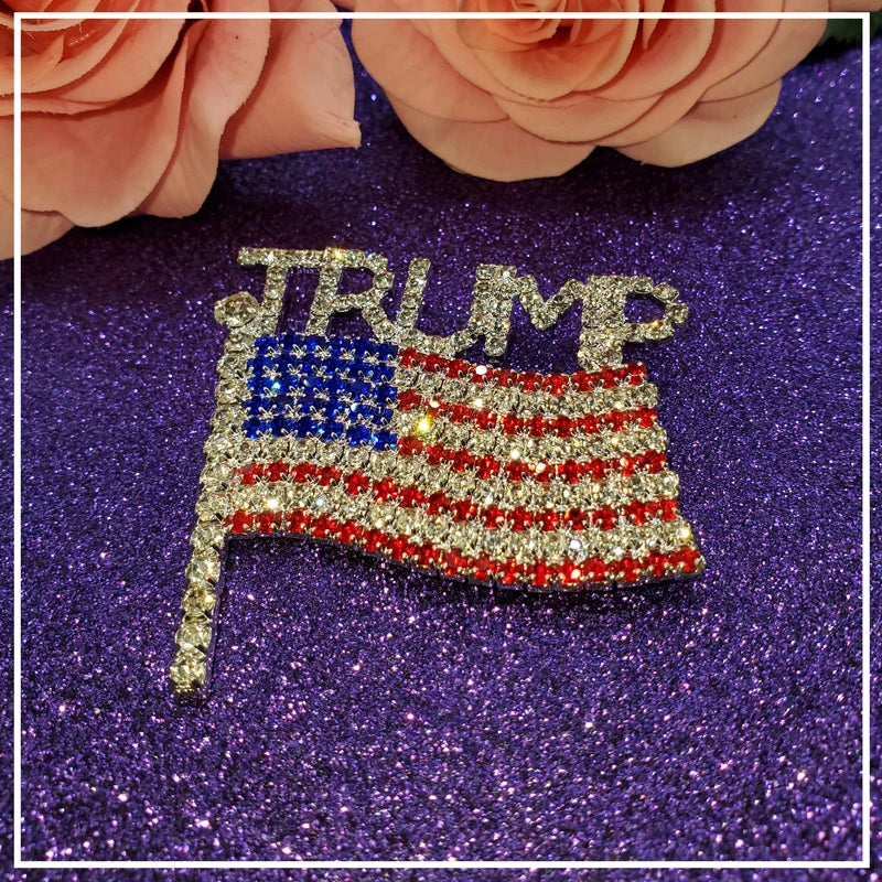 Pro-Trump - Enamel Pin - Bling Handmade Crystal Pin