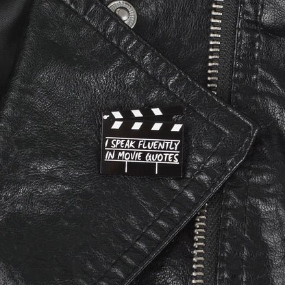 Enamel Pin - Movie Lover - Hollywood Movie Clapperboard - I speak fluently in Movie Quotes