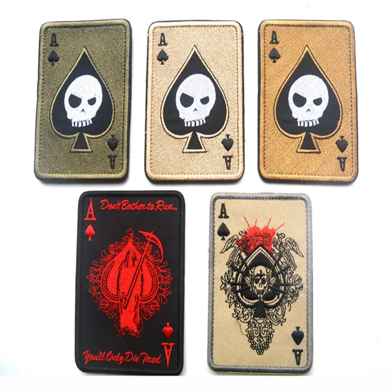 Patches - Gothic - Death Card - Poker - Ace of Spades Patches