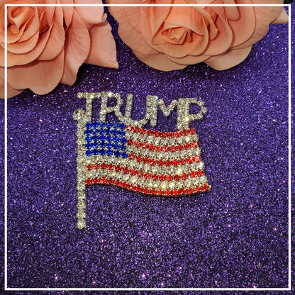 Pro-Trump - Enamel Pin - Bling Handmade Crystal Pin