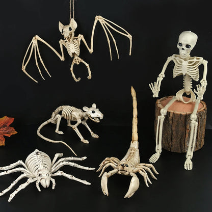 Collectible Figurines - Halloween - Movable Skeleton - Bat - Rat - Scorpion - Spider
