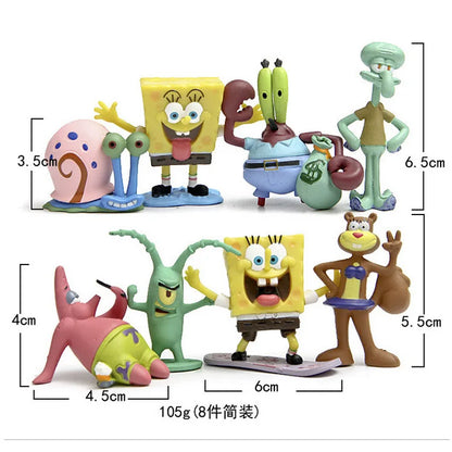 Figurine - 8 Piece Set- Spongebob & Friends