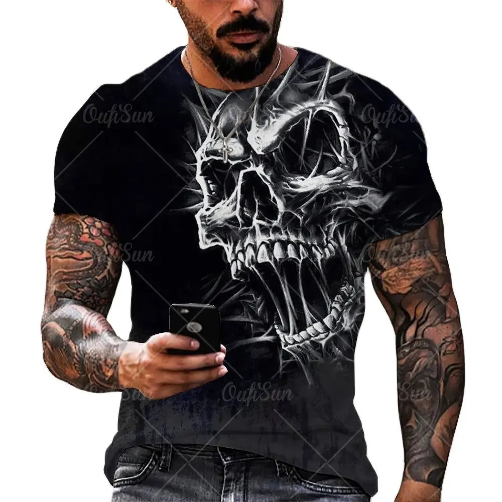 T-Shirt - Horror - Vintage Skull 3D Print Shirts