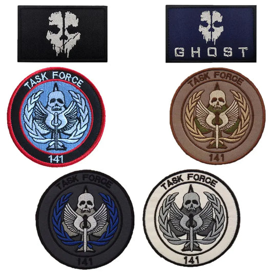 Patch - Call of Duty - Ghost Mask Embroidered Hook and Loop Patch Badge