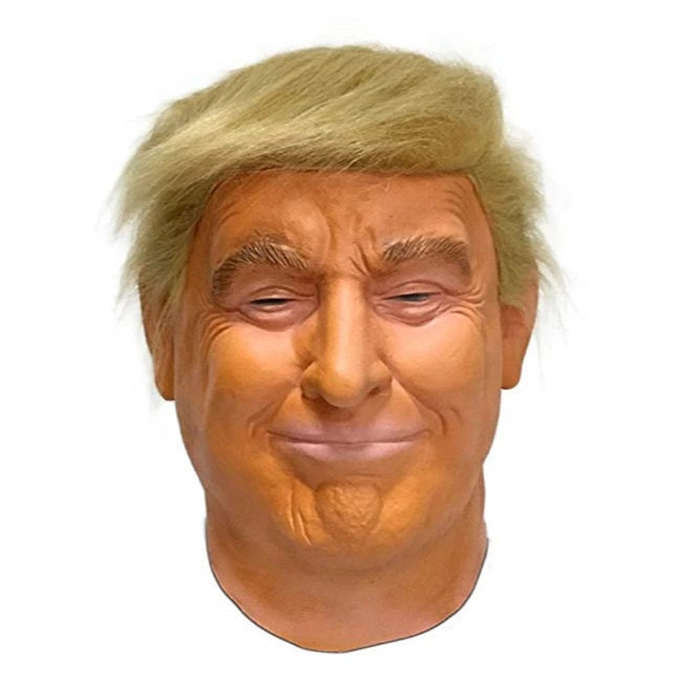 Halloween Costume - Trump Latex Full Head Face Mask with Hair