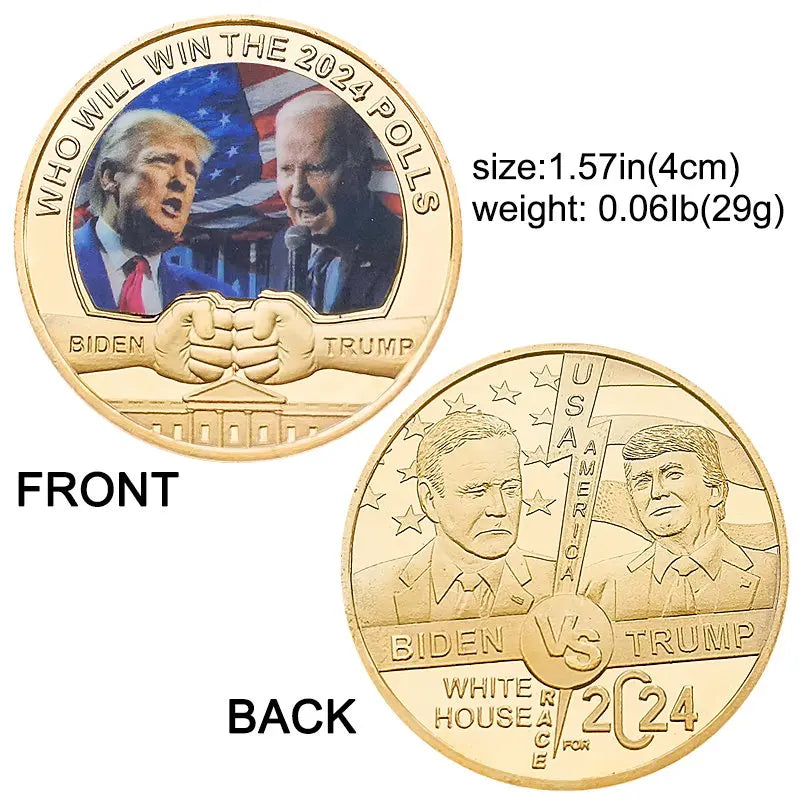 Collectible Coins - The US President Gold Plated Commemorative Coin Biden VS Trump Who Will Win The 2024 Polls