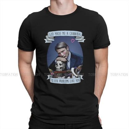 Camiseta-Camiseta con cuello redondo de esqueleto, camiseta clásica de algodón puro Hannibal Ogre Serial Killer, camisetas para hombre, gran oferta de moda
