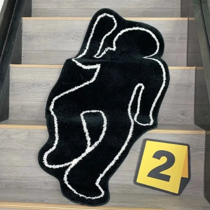 Rug - Forensic - True Crime - Chalk Outline Body Rug