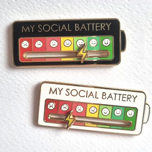 Enamel Pin - Sarcastic - Introvert - Social Battery Pins
