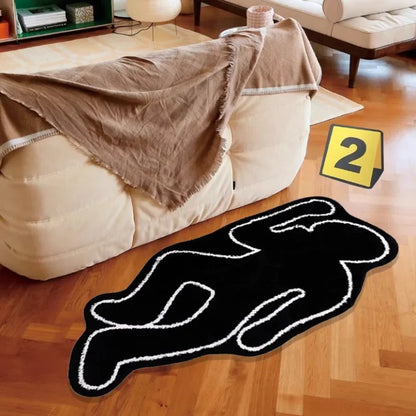 Rug - Forensic - True Crime - Chalk Outline Body Rug