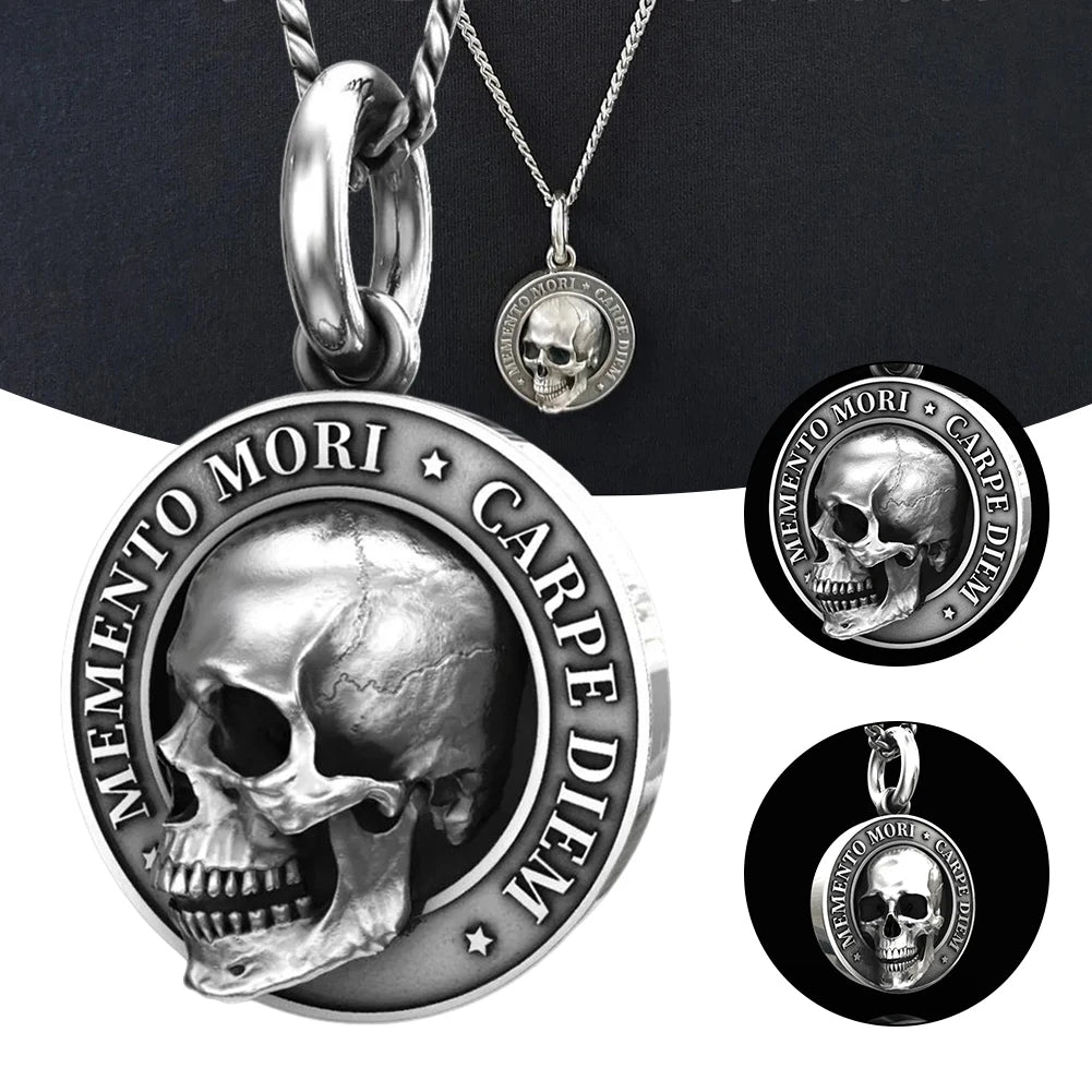 Jewelry - Skull Pendant with Momento Mori Carpe Diem