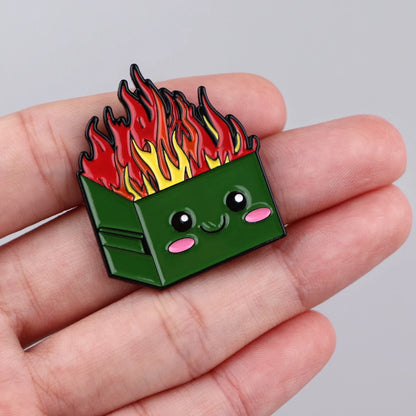 Enamel Pin - Sarcastic - Funny - Dumpster Fire Pin