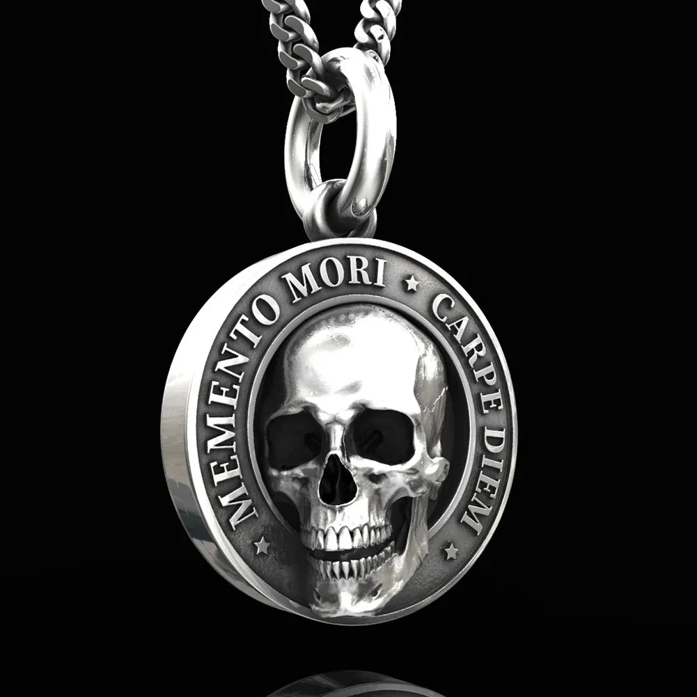 Jewelry - Skull Pendant with Momento Mori Carpe Diem
