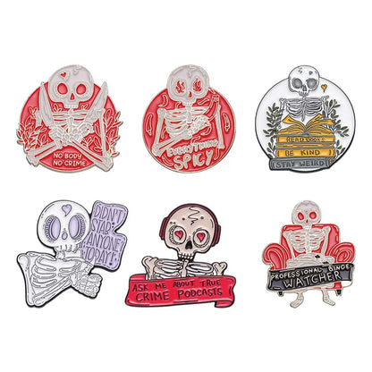 Enamel Pin - Horror - Sarcastic - Funny - Skull - Skeleton Pins