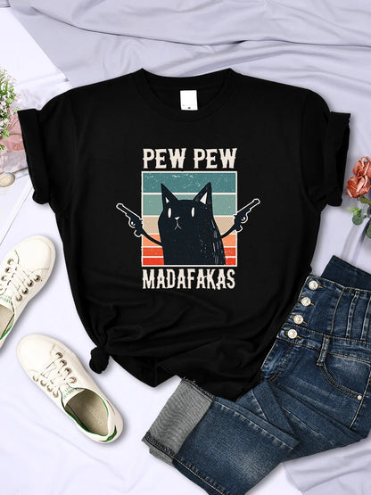 T-Shirt - Funny - Sarcastic - Pew Pew Madafakas Cat Shirt