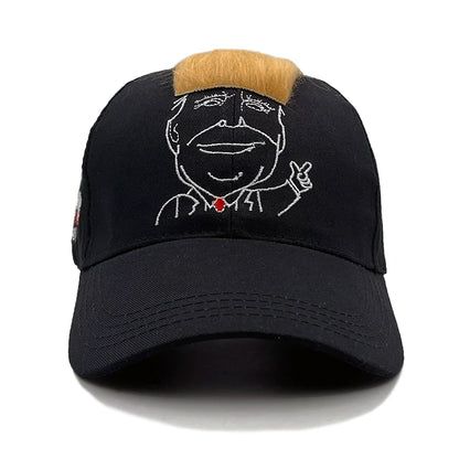 Pro-Trump - Donald Trump Hat with Hair