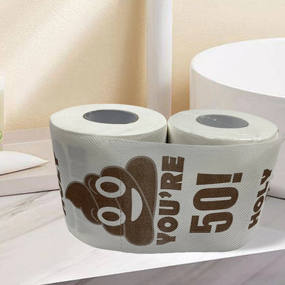 Gag Gift - Funny - Potty Humor - Poop Emoji Printed Toilet Paper