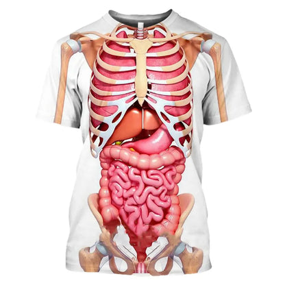 T-Shirt - Funny - Medical - Skeleton Internal Organs 3D Print Shirt