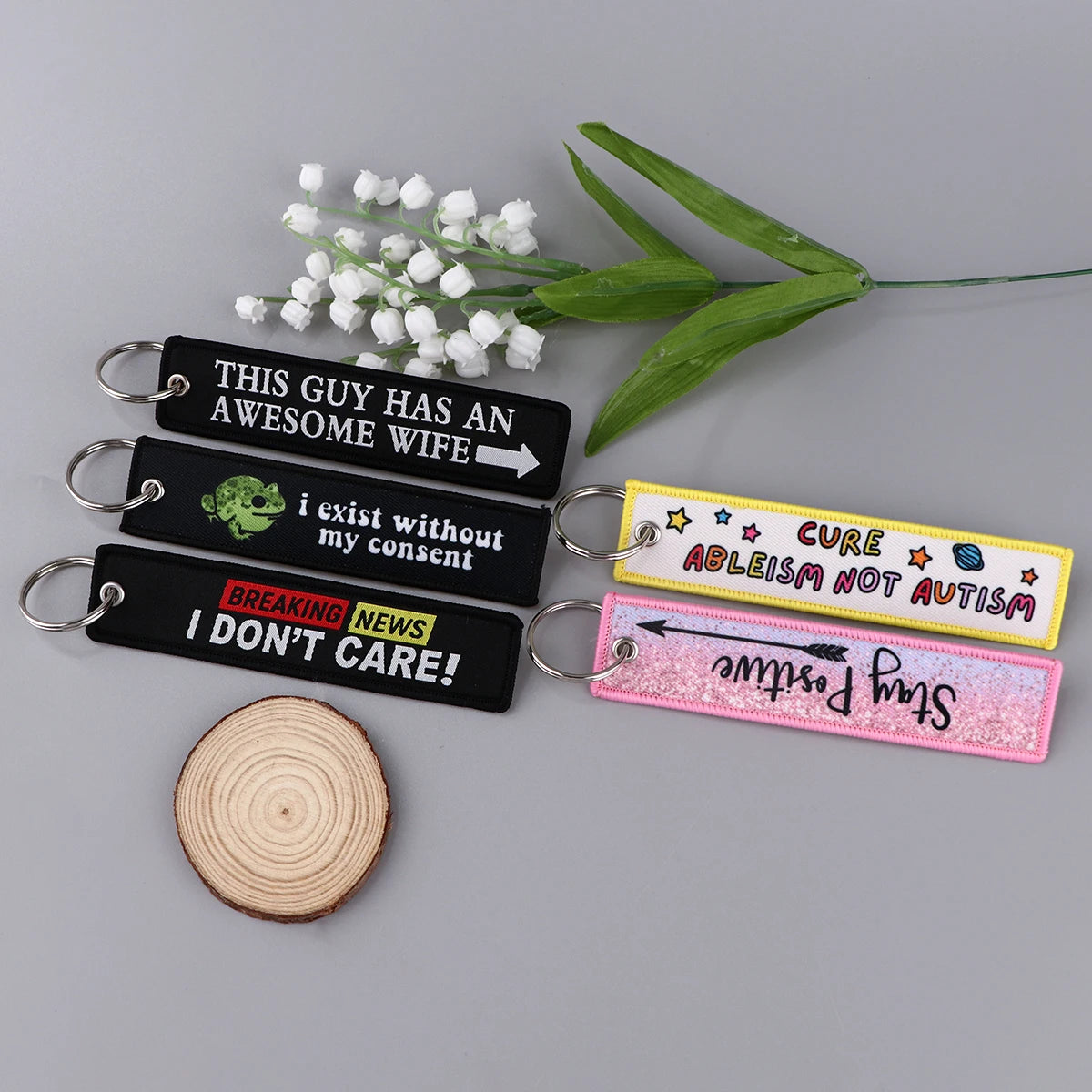 Keychain - Funny - Sarcastic - Embroidered Keychains
