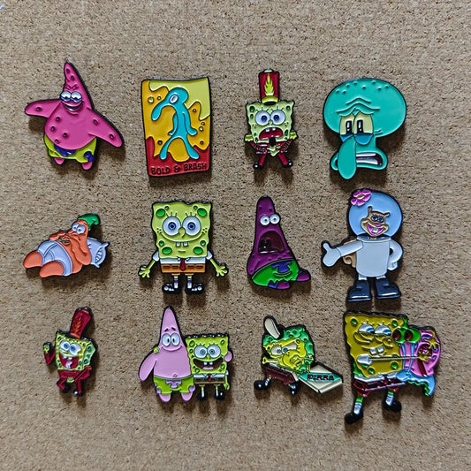 Enamel Pins - SpongeBob SquarePants - Squidward Tentacles - Patrick Star