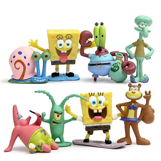 Figurine - 8 Piece Set- Spongebob & Friends