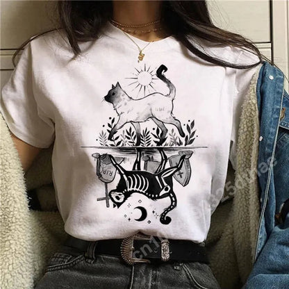 T-Shirt - Cat Lover - Halloween - Skeleton Shirt