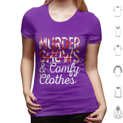 Camiseta-espectáculos de asesinato y ropa cómoda, camiseta fresca de algodón 6Xl, crimen verdadero, adicto al crimen, espectáculos de asesinato, cómodo asesinato en serie