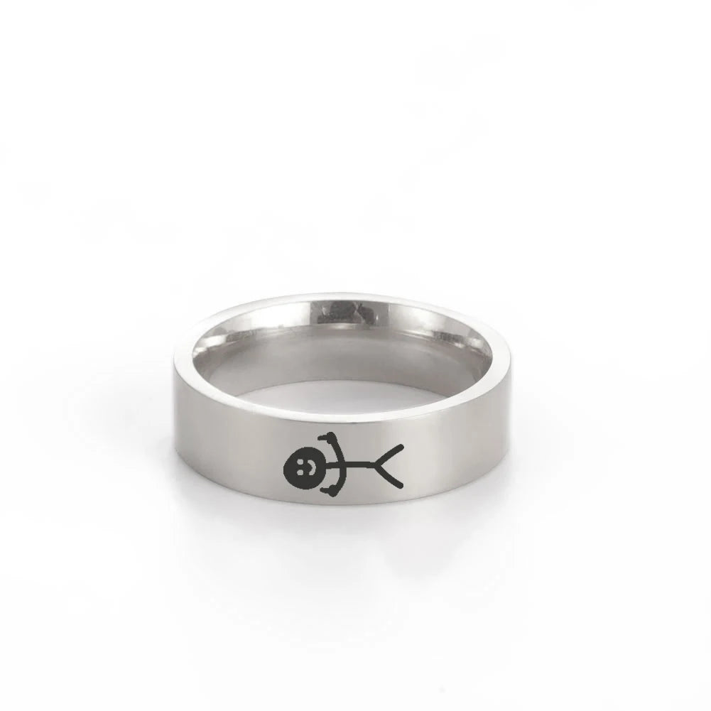 Jewelry - Funny - Sarcastic - Middle Finger Stickman Ring