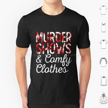 Camiseta-espectáculos de asesinato y ropa cómoda, camiseta fresca de algodón 6Xl, crimen verdadero, adicto al crimen, espectáculos de asesinato, cómodo asesinato en serie