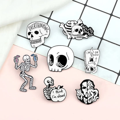 Enamel Pins - Dark Humor - True Crime - Skull / Skeleton Pins