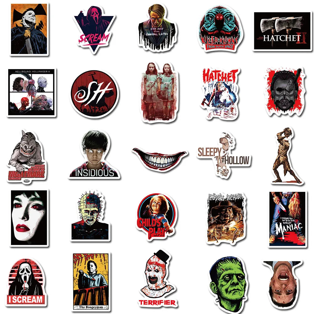 Sticker - Horror - Movie - The Shining - Insidious - Frankenstein - Carrie - etc. - Sticker Pack