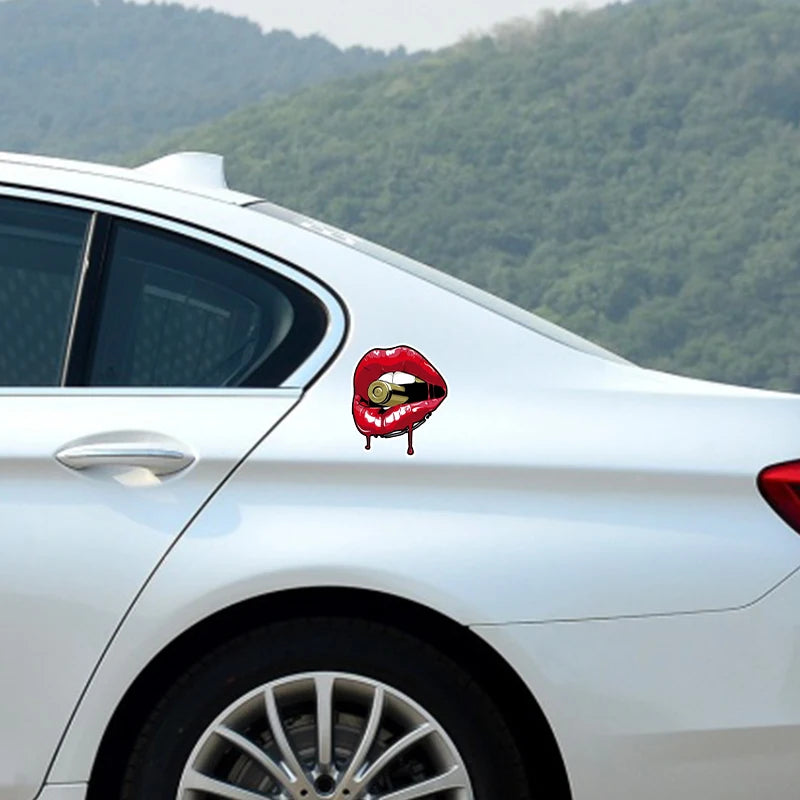 Vehicle Accessories - Sticker - Decal - Red Lips With Bullet