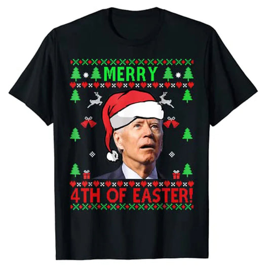Pro-Trump - Christmas Holiday Shirt - Merry 4th of Easter Funny Joe Biden Christmas Ugly Sweater T-shirt