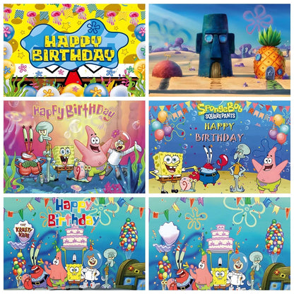 Party Decoration - SpongeBob SquarePants Party Photography Backdrop