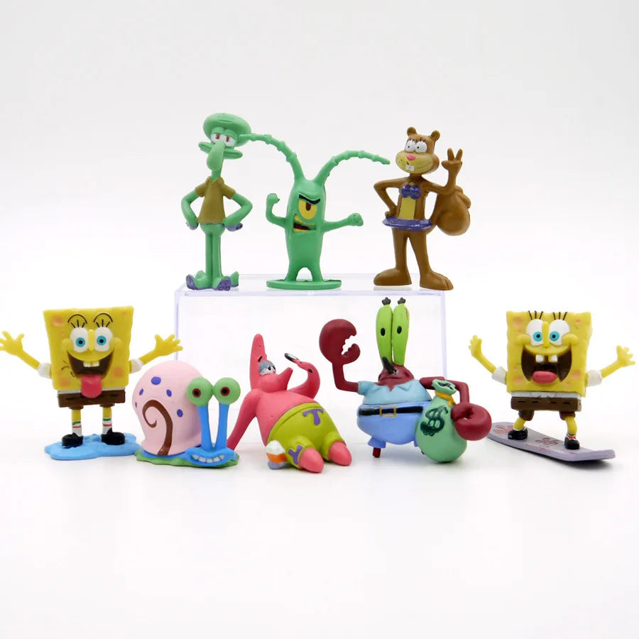 Figurine - 8 Piece Set- Spongebob & Friends