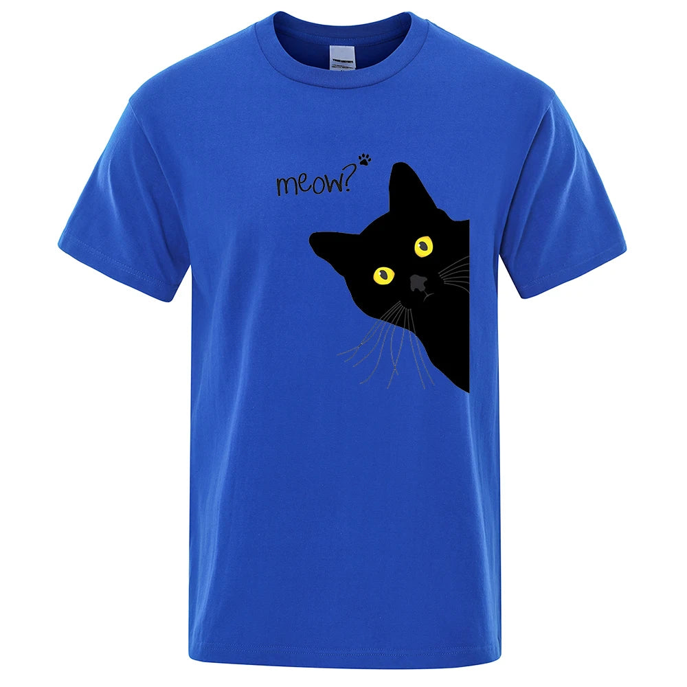 T-Shirt - Meow Black Cat Funny Shirt